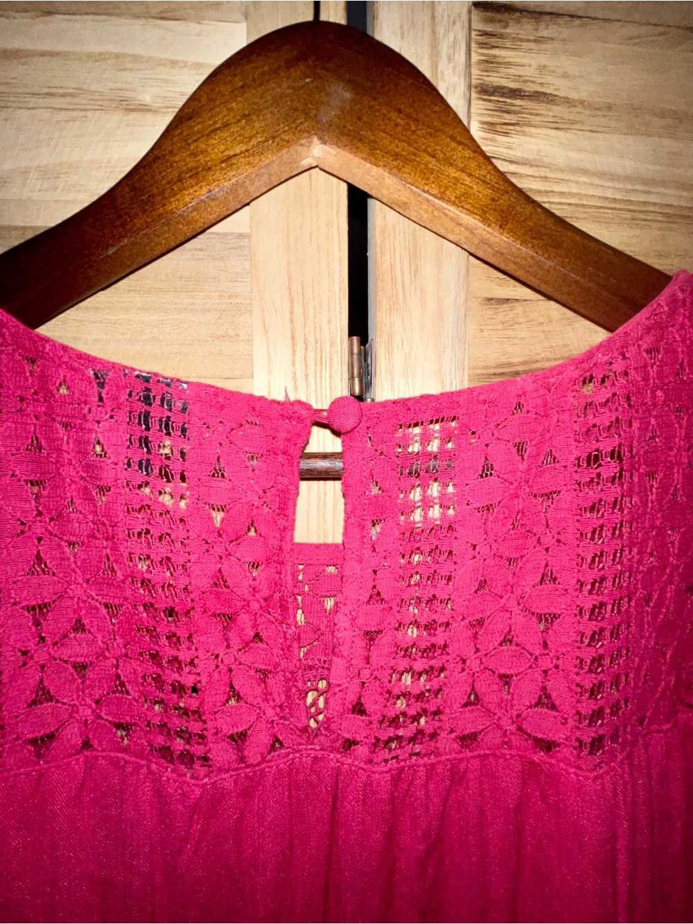 Torrid Babydoll Dress | Size 3 (3X) | Berry Pink Crochet Lace Boho Flowy Dress - Picture 6 of 10